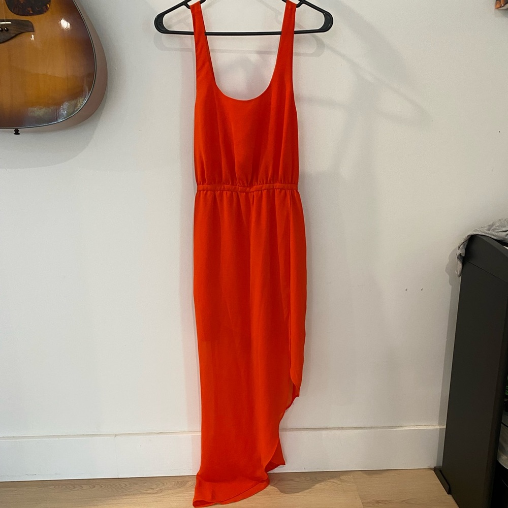 Red dress with cutouts